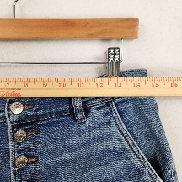 American Eagle Jeans Womens 10 Blue Mom Jean Button Fly Stretch High Rise Denim - Picture 3 of 13